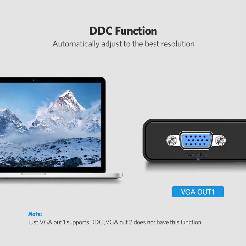 Ugreen 40254 1x2 VGA Splitter 1920x1440 60Hz - Black - OUTLET_12