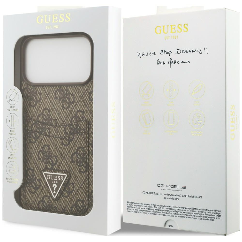 Etui Guess 4G nauble Card Triangle na iPhone 18 Pro Max / 17 Pro Max - brązowe_7