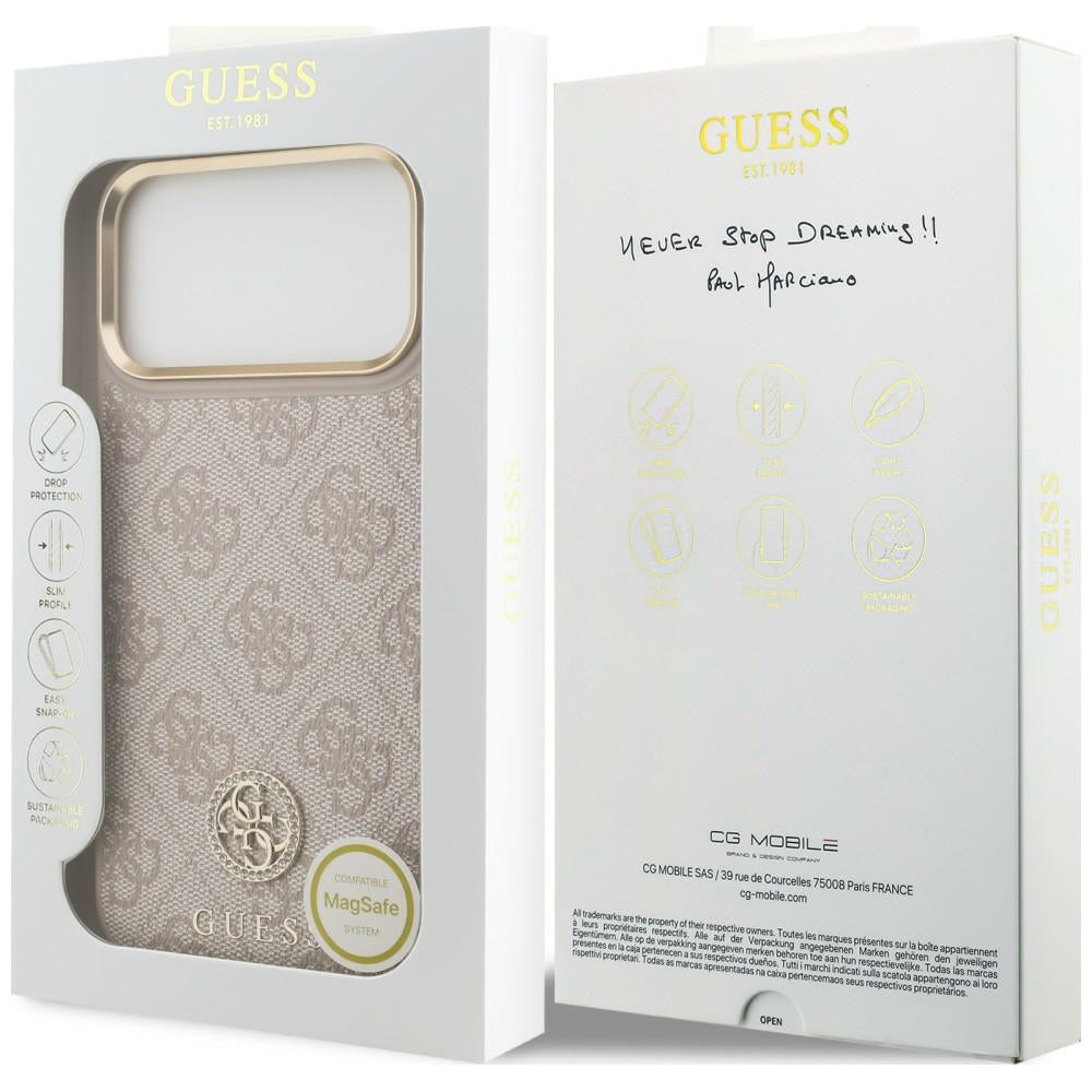 Etui Guess 4G Strass Logo MagSafe na iPhone 18 Pro Max / 17 Pro Max - różowe_7