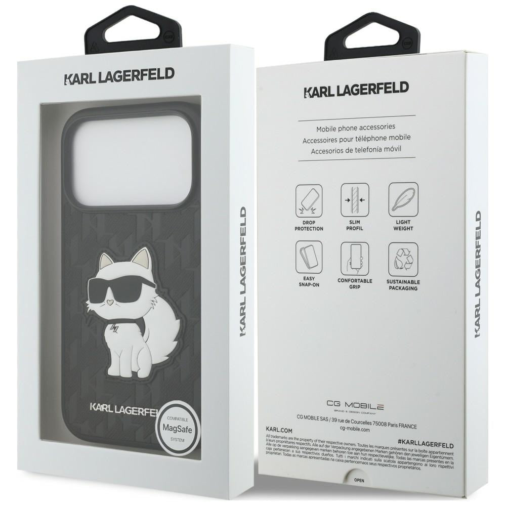 Etui Karl Lagerfeld Saffiano Mono Patch Choupette iPhone 18 Pro / 17 Pro - czarne_7