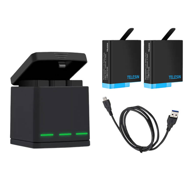 3-slot charger box Telesin for GoPro Hero 8 + 2 batteries (GP-BNC-801)_3