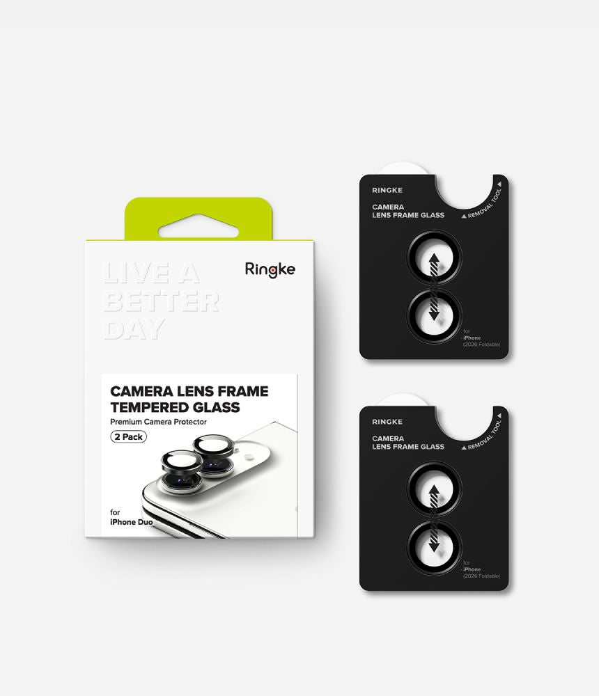 Szkło hartowane na aparat Ringke Camera Frame Protector 2-Pack na iPhone Duo - czarne_6