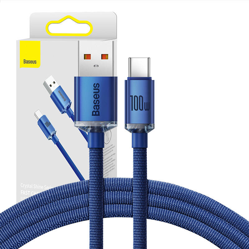 Baseus Crystal Shine cable USB to USB-C, 5A100W1.2m (blue)_0