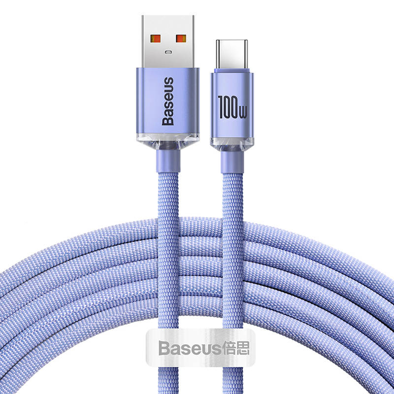 Baseus Crystal Shine Series cable USB cable for fast charging and data transfer USB Type A - USB Type C 100W 1.2m purple (CAJY000405)_3