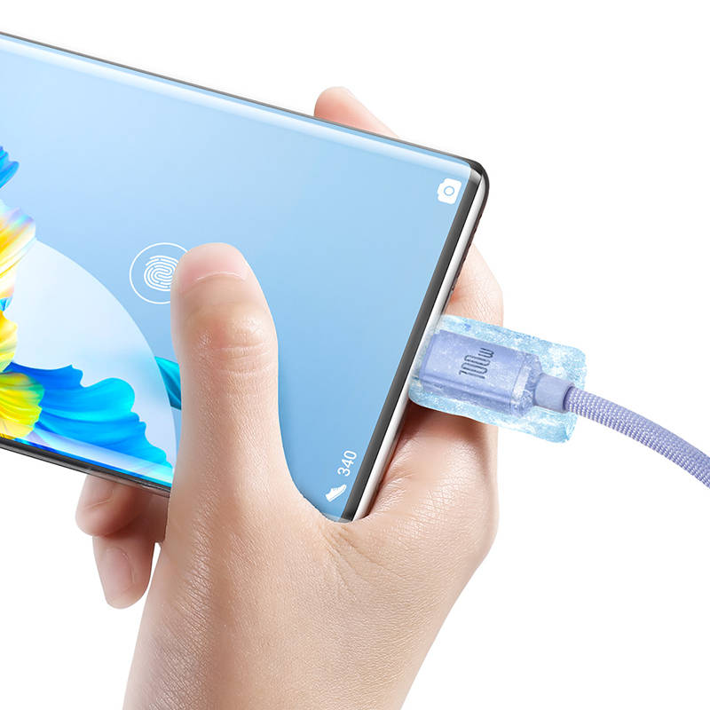 Baseus Crystal Shine Series cable USB cable for fast charging and data transfer USB Type A - USB Type C 100W 1.2m purple (CAJY000405)_5