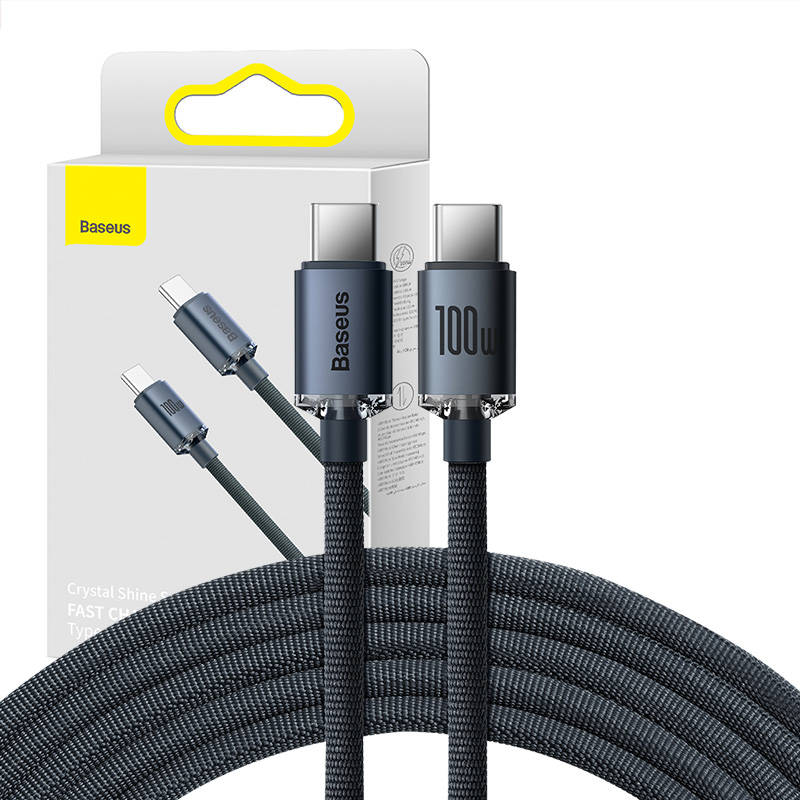 Baseus Crystal Shine cable USB-C to USB-C, 100W, 2m (black)_0