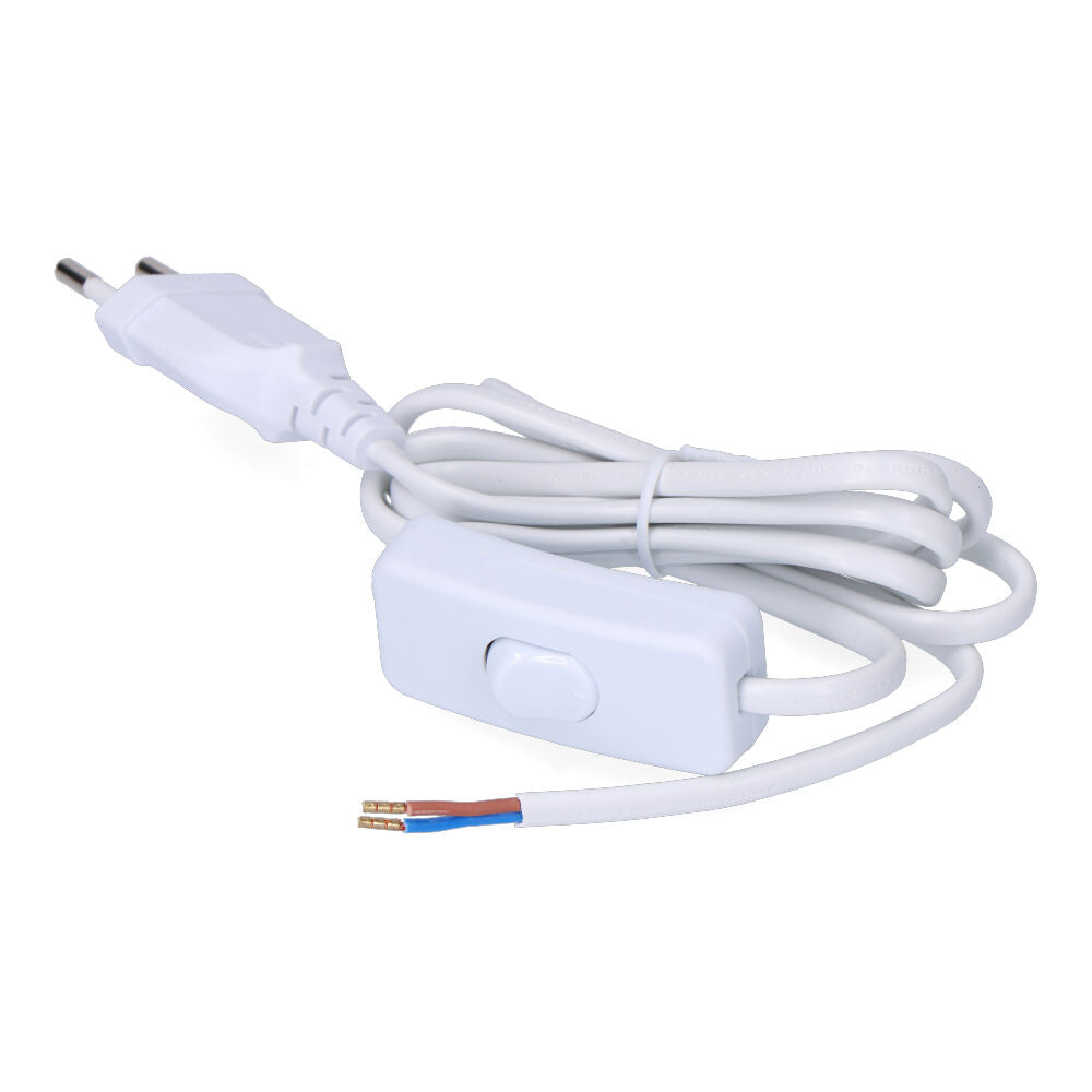 Cabo plano com interruptor 3a 1,5m 2x0,75mm branco edm_0
