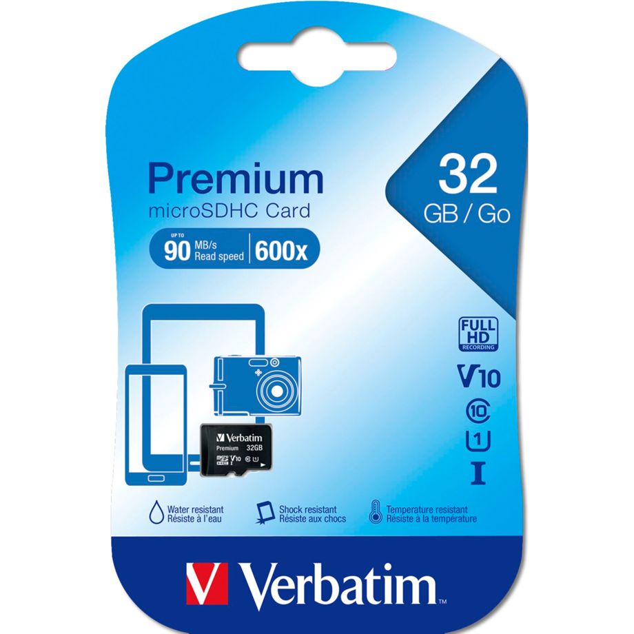 Cartão de Memória microSDHC 32GB Classe 10 - Cartão microSD de 32 GB VERBATIM