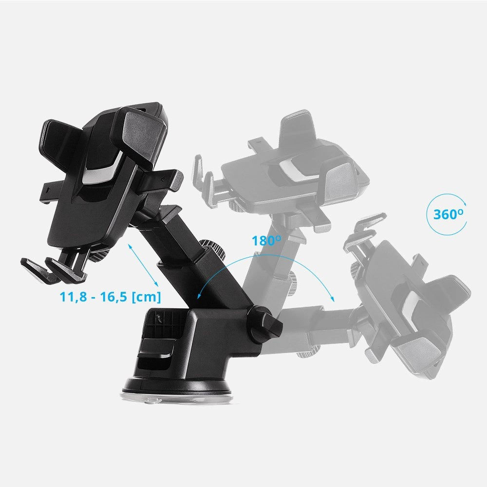 Telescopic Car Mount Phone Holder Dashboard or Windshield for black_4