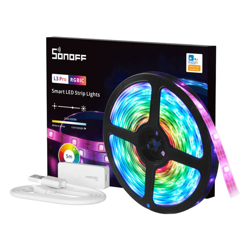 Smart WiFi RGBIC LED Light Strip Sonoff L3 Pro 5m_1