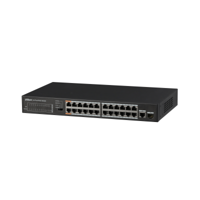 (DH-PFS3125-24ET-190) DAHUA SWITCH POE 24 PUERTOS + 1 GIGABIT COMBO RJ45/SFP_0