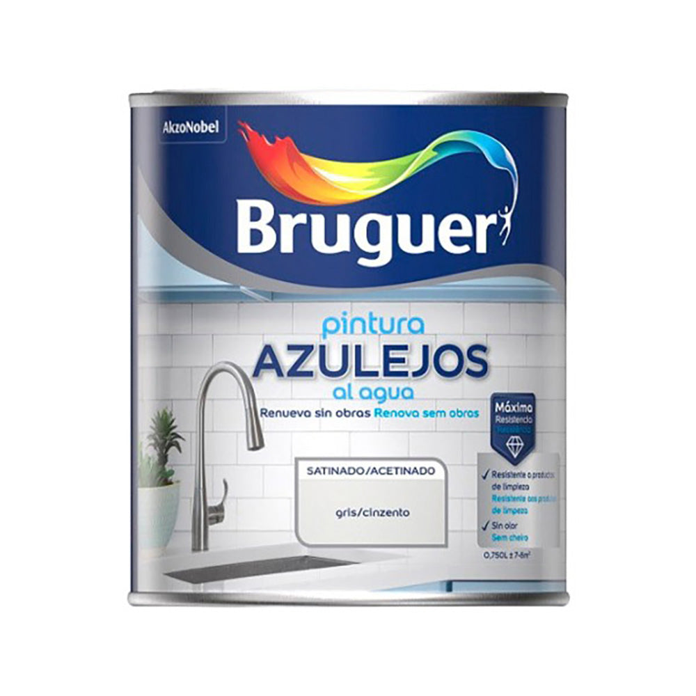 Tinta base aquoso para azulejo, cinza acetinado, 750 ml_0