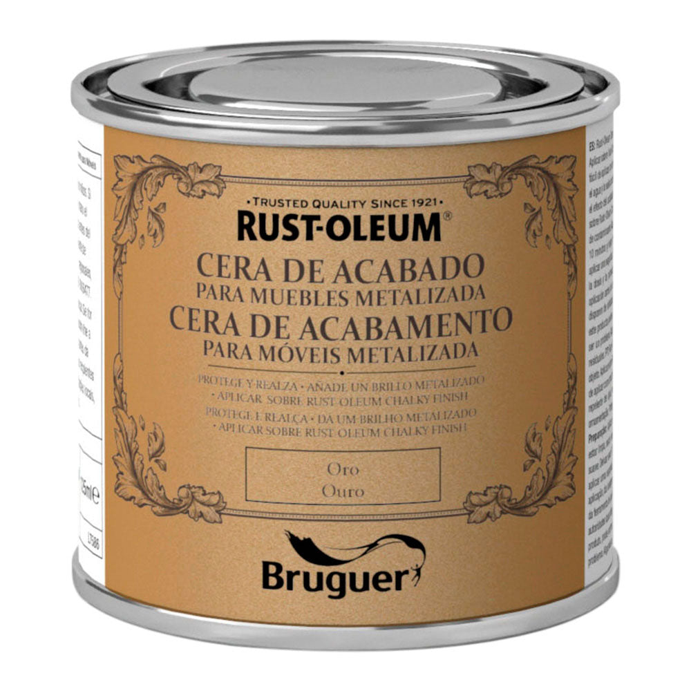 Rust-oleum chalky finish cera para móveis ouro 0,125l 5397505 bruguer_0