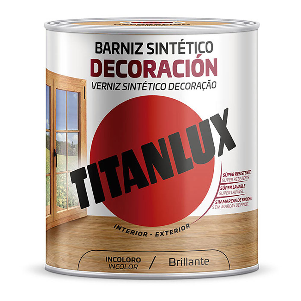 Verniz sintético decoração brilhante incolor 0,750l titanlux m10100034_0