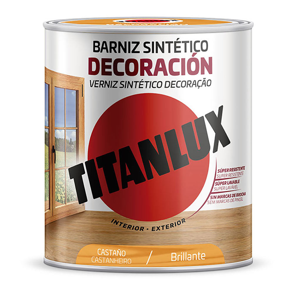 Verniz sintético decoração brilhante castanho 0,250l m10100114 titanlux_0
