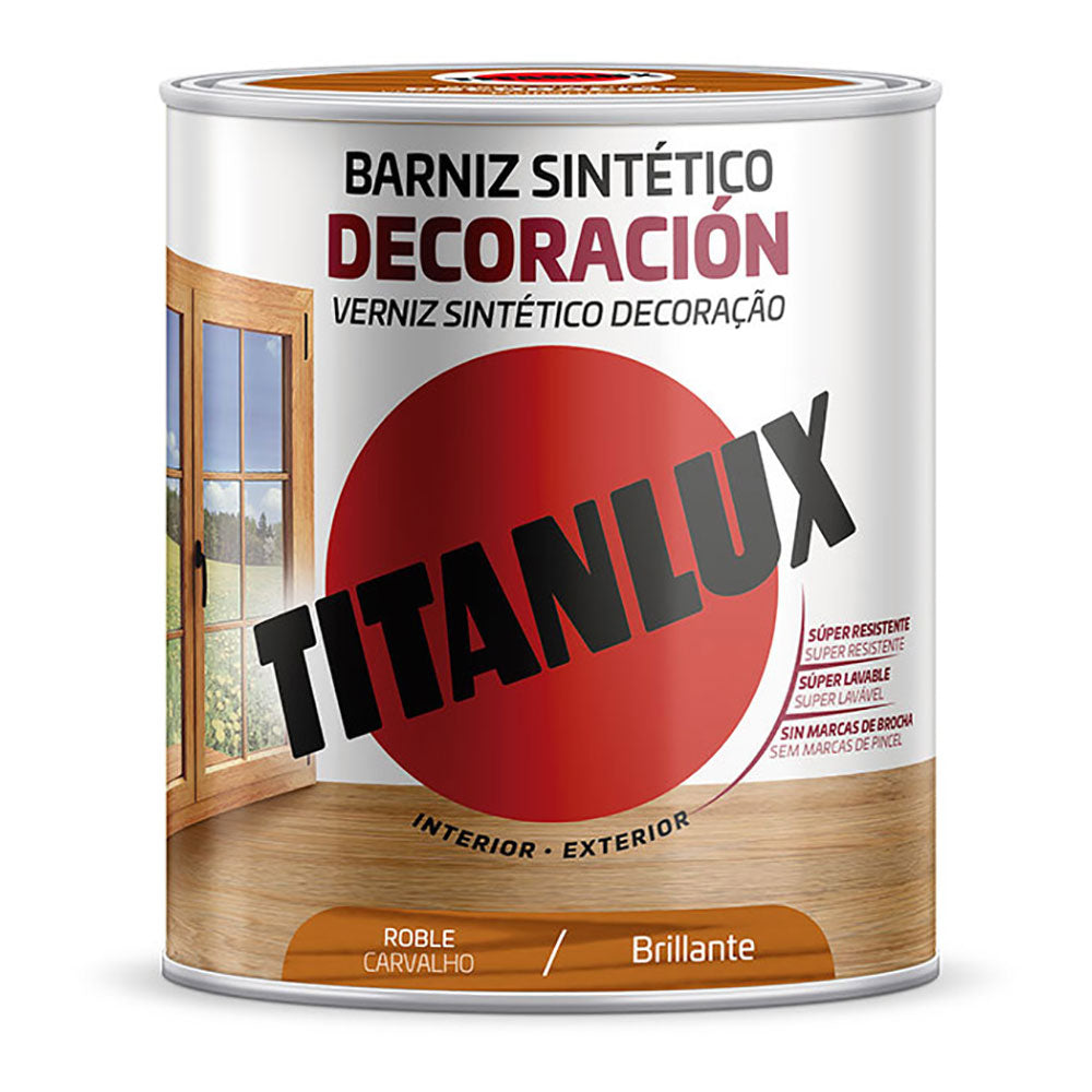 Verniz sintético decoração brilhante roble 750ml titanlux m10100234_0