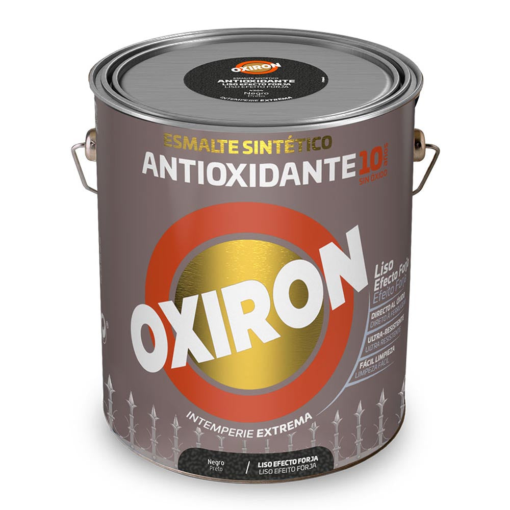 Esmalte sintético metálico antioxidante oxiron liso efeito forja preto 4l titan 5809095_0