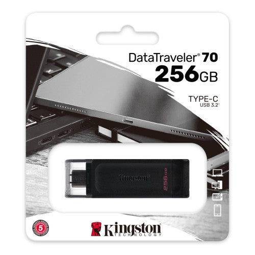 Kingston Technology 70 unidad flash USB 256 GB USB Tipo C 3.2 Gen 1 (3.1 Gen 1) Negro_3
