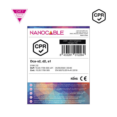 Nanocable Cable de Red CAT.7 LSZH SFTP PIMF AWG23, Naranja, 305m_4