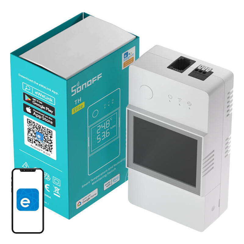 Smart WiFi temperature and humidity monitoring switch Sonoff THR316D TH Elite_0