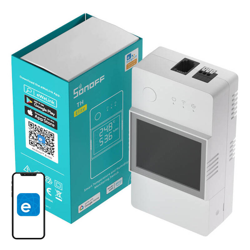 Smart WiFi temperature and humidity monitoring switch Sonoff THR320D TH Elite_0