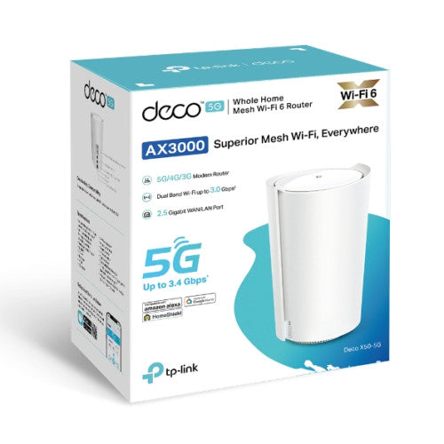TP-Link Deco X50-5G Doble banda (2,4 GHz / 5 GHz) Wi-Fi 6 (802.11ax) Blanco 3 Interno_3