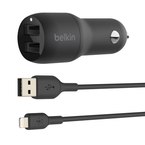 CARICABATTERIE DA AUTO CON DOPPIA PORTA USB-A 12W - NERO_7