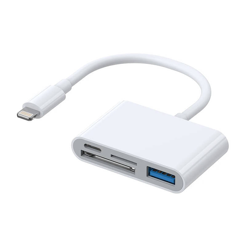 Joyroom S-H142 Lightning OTG HUB - USB-A 3.2 / Lightning / SD, TF card reader - white_1