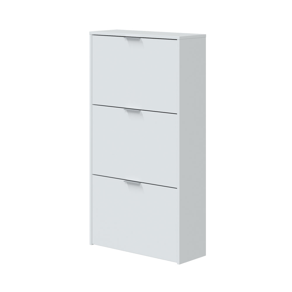 Móveis de sapateira, 3 portas dobráveis, branco brilhante_0