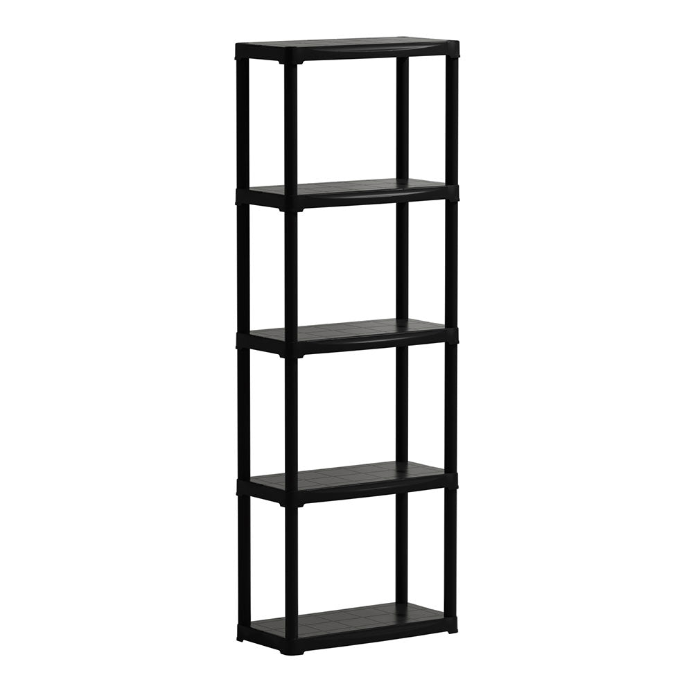 Estante de polipropileno, linha tempo, 5 prateleiras, preta, 60 x 30 x 176 cm_0