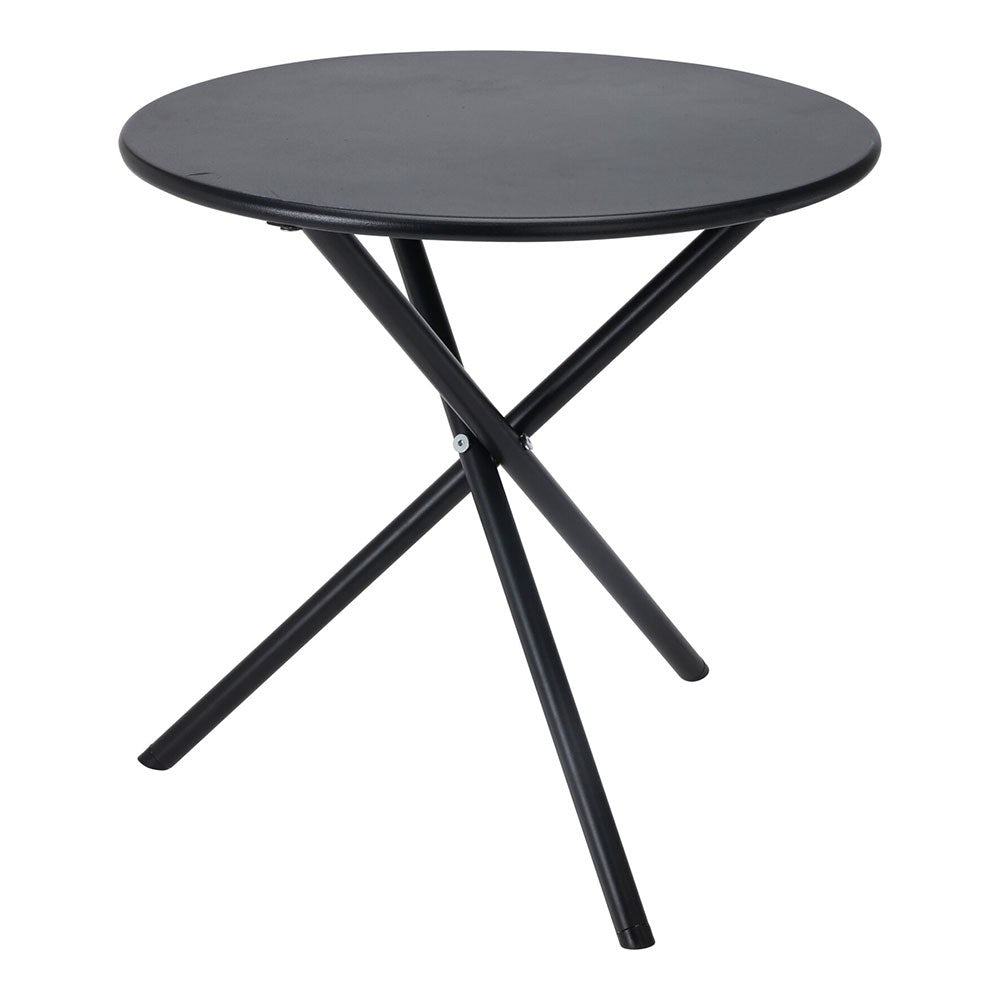 Mesa dobrável de aço preta ø48 x 48 cm_0