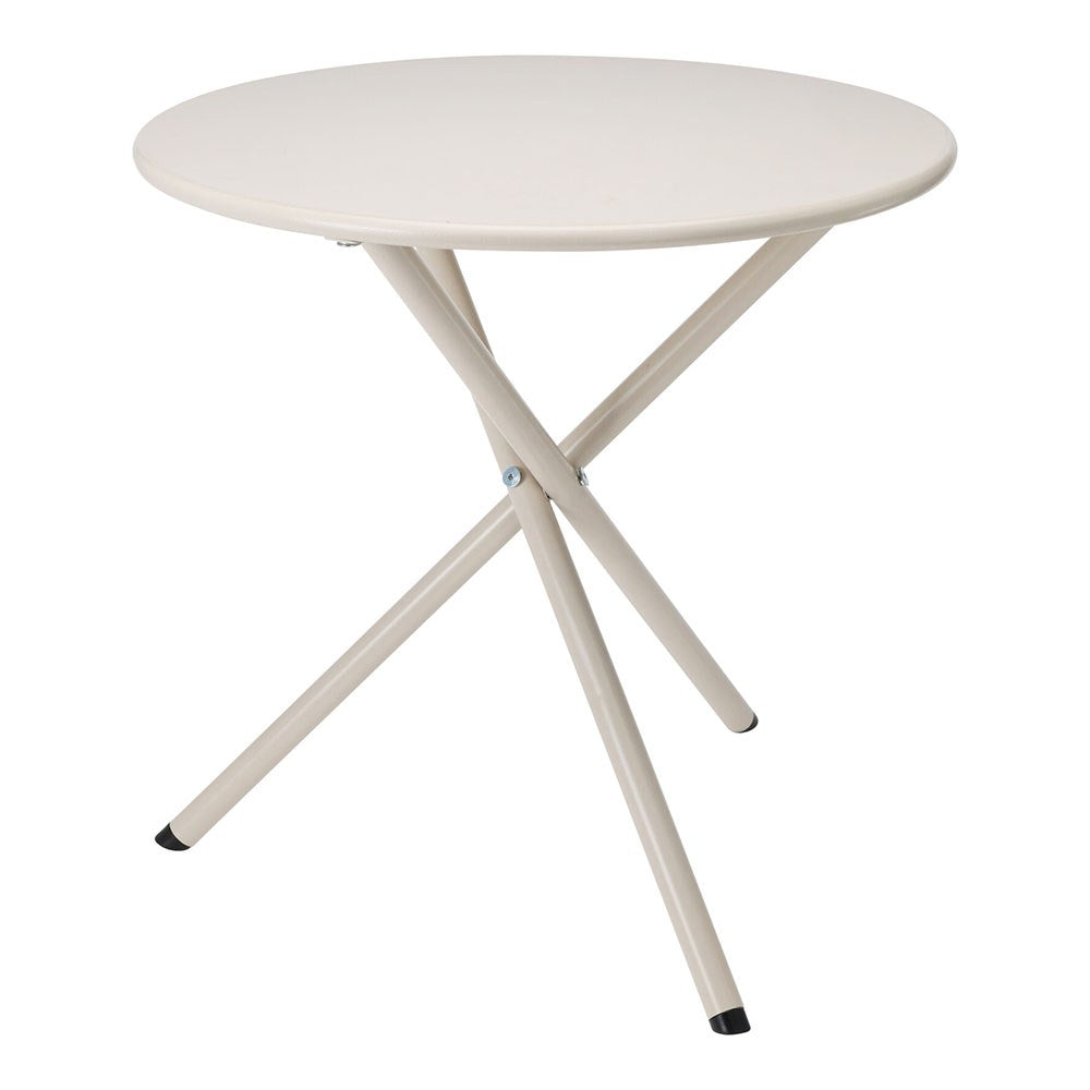 Mesa de aço dobrável, bege, ø48 x 48 cm_0
