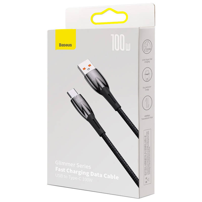 Baseus Glimmer Series Fast Charging Cable USB-A - USB-C 100W 480Mbps 1m Black_9