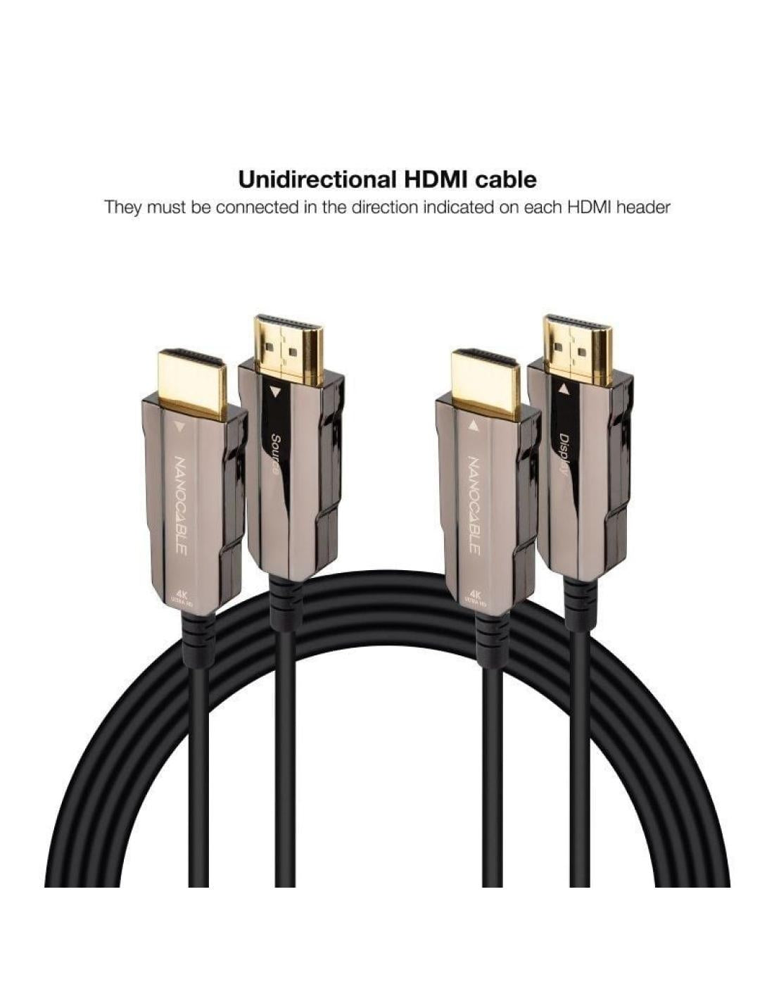 Cable HDMI 2.0 AOC 4K Nanocable 10.15.2060/ HDMI Macho - HDMI Macho/ 60m/ Negro_0