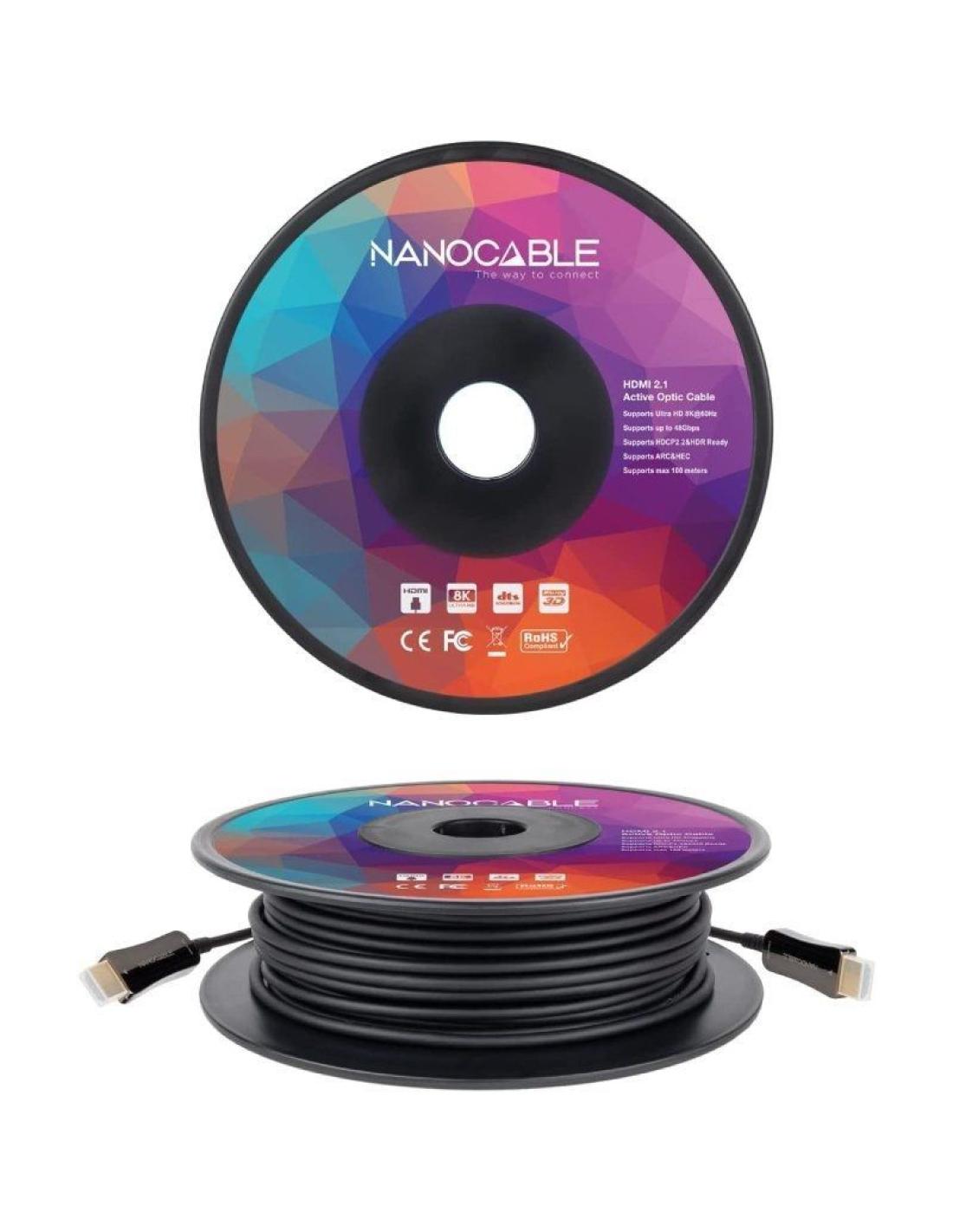Cable HDMI 2.1 AOC 8K Nanocable 10.15.2160/ HDMI Macho - HDMI Macho/ 60m/ Negro_0