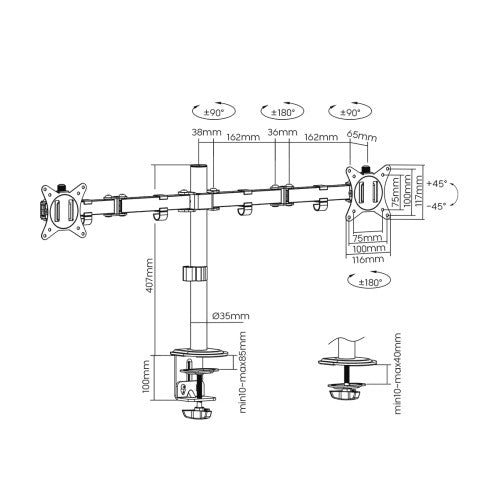 EWENT SOPORTE DE MESA PARA 2 MONITORES HASTA 27"_6