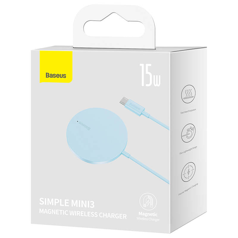 Baseus Simple Mini3 magnetic charger MagSafe Qi 15W blue_12