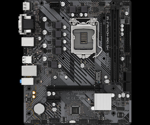 PLACA ASROCK H510M-HDV/M.2 SE,INTEL,1200,H470,2DDR4,64GB,VGA+DVI+HDMI,GBLAN,4SATA3,6USB3.2+M.2,MATX_1