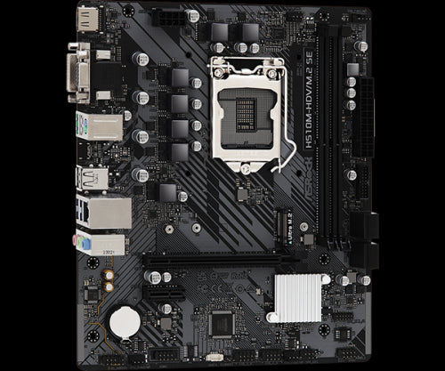 PLACA ASROCK H510M-HDV/M.2 SE,INTEL,1200,H470,2DDR4,64GB,VGA+DVI+HDMI,GBLAN,4SATA3,6USB3.2+M.2,MATX_3