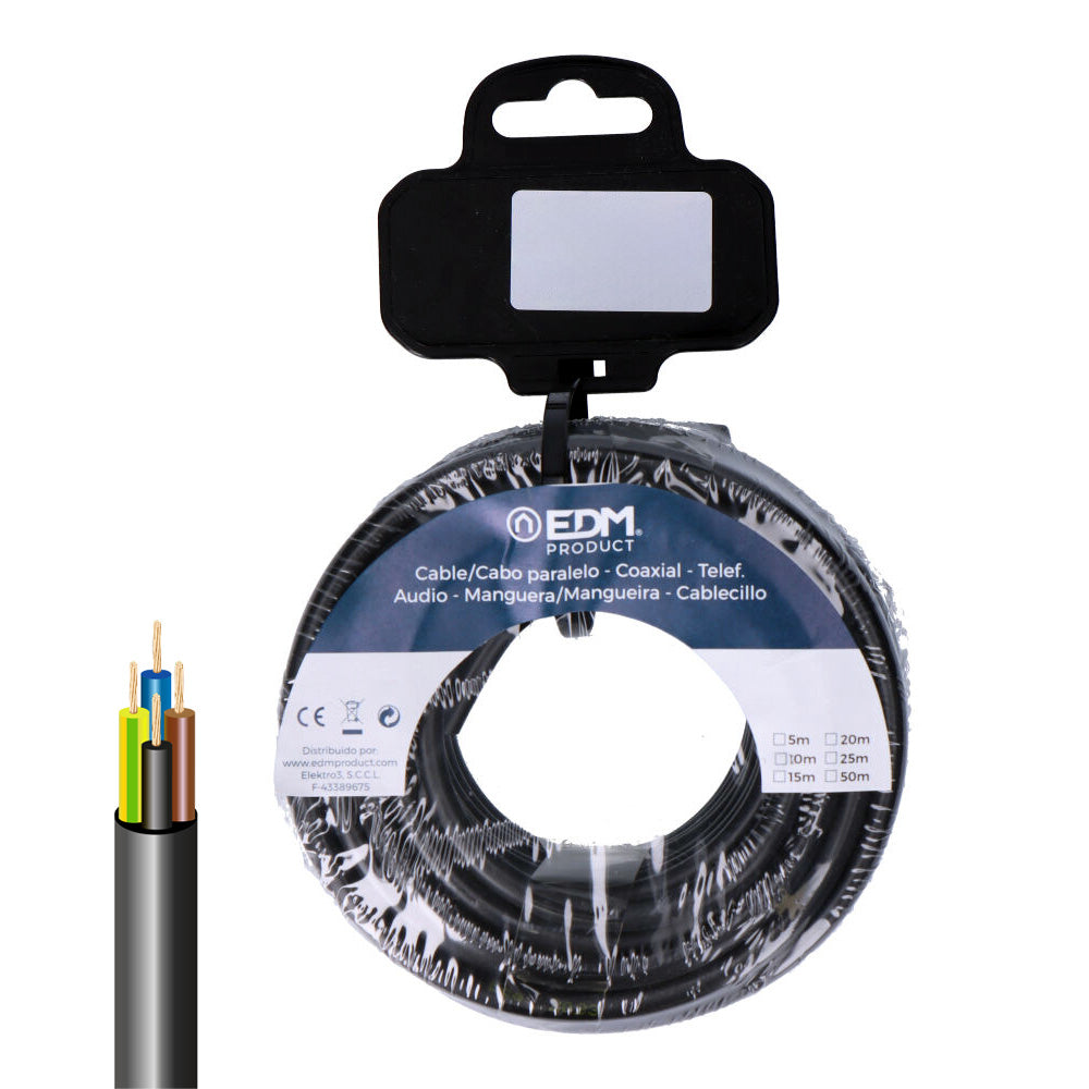 Rolo de cabo elétrico vv-k06/1kv 4 g 1,50 mm² preto, 10m_0