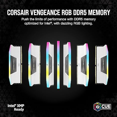MEMORIA CORSAIR DDR5 64GB 2X32GB PC5600 VENGEANCE RGB BLANCA CMH64GX5M2B5600C40W_1