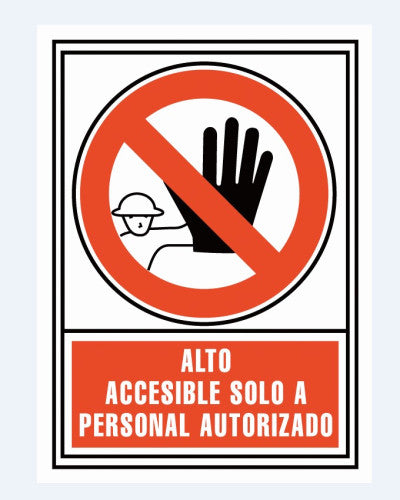 SEÃAL "ALTO: ACCESIBLE SOLO PERSONAL AUTORIZADO" 21X30CM PP ROJO ARCHIVO 2000 6174-04 RJ_0