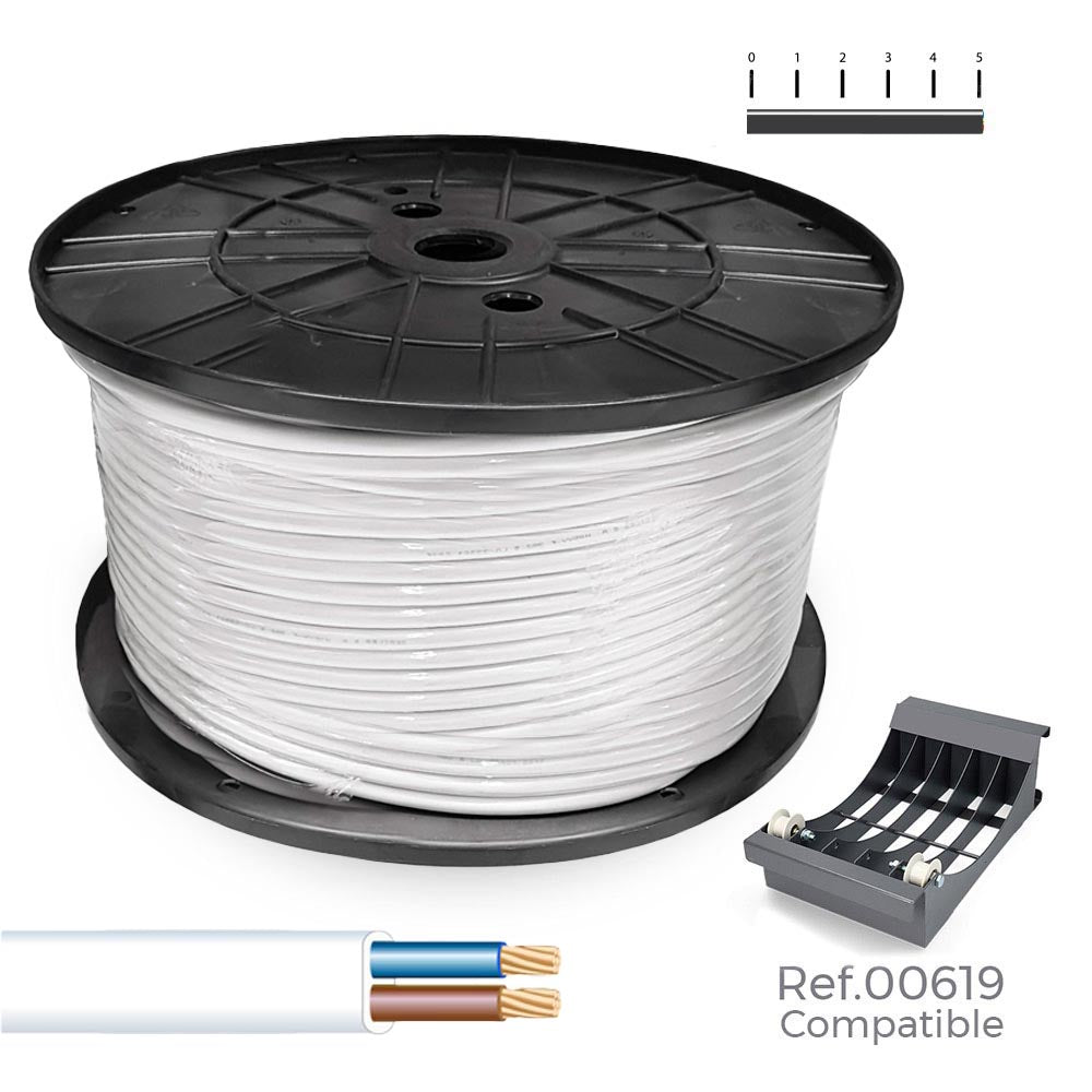Mangueira plana h03vvh2-f 2 x 0,75 mm² branca, 700 m. (bobine grande)_0
