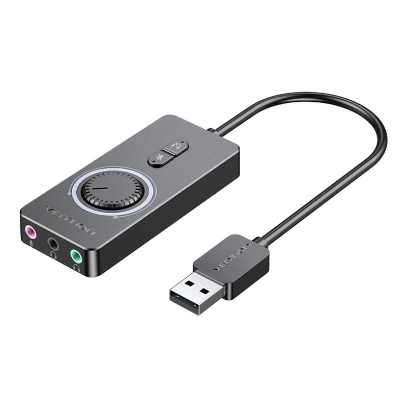 External USB 2.0 audio card Vention CDRBF 1m (black)_0
