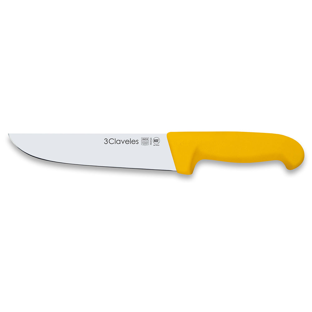 Faca de talho fina, cabo amarelo proflex, 18 cm_0