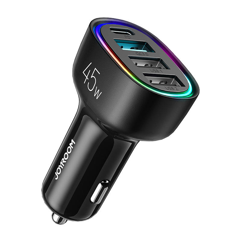 Car charger Joyroom JR-CL09, 4-port, 1x USB-C PD, 1x QC3.0 USB, 2x USB (black)_0