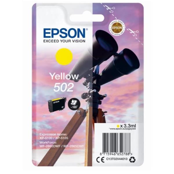 EPSON Tinteiro Amarelo 502 XP5100/105 WF-2860DWF/865DWF C/Alarme_1