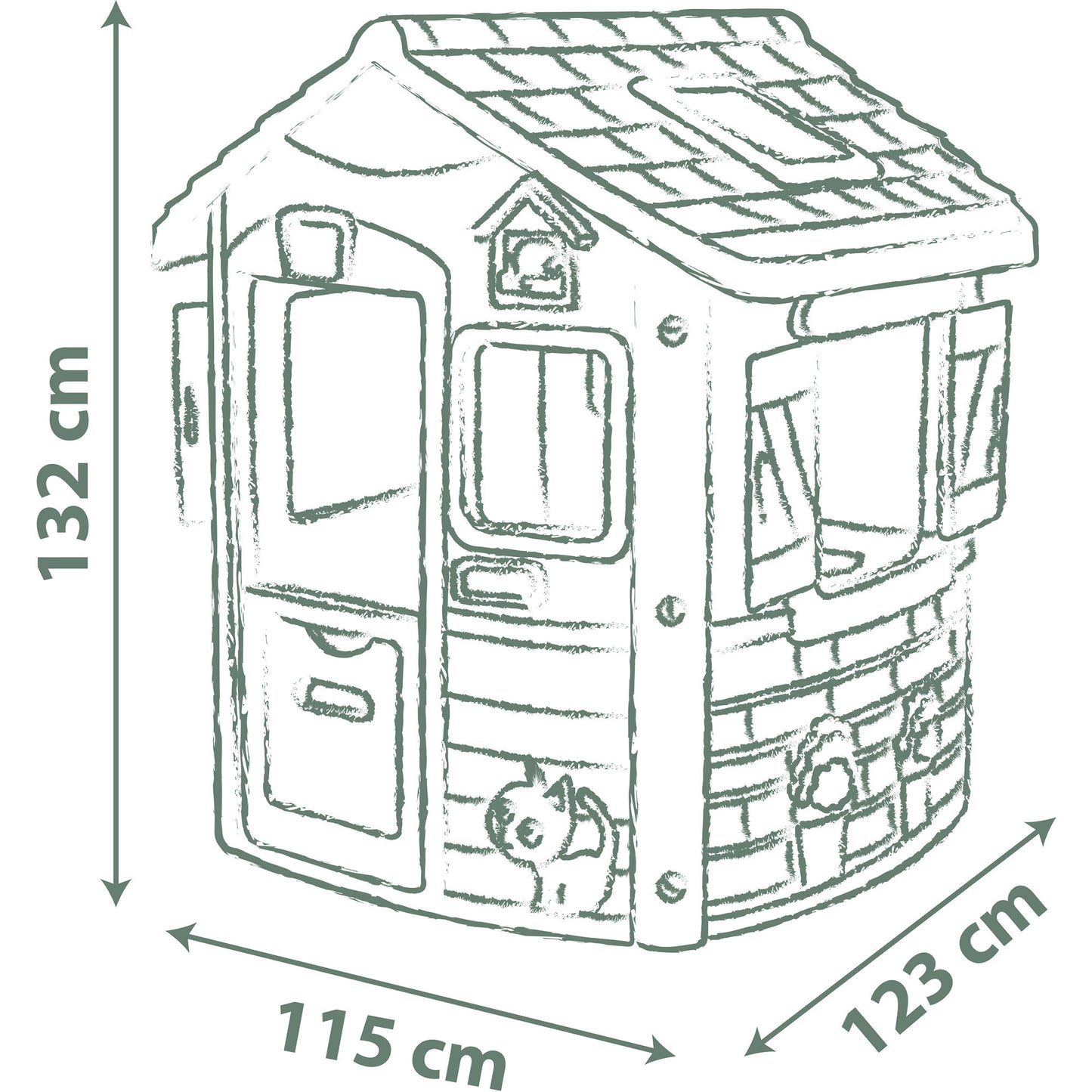 Casa Infantil Smoby Life Jura Lodge Exterior com Portas e Persianas