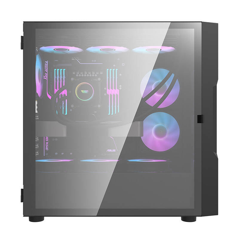 Darkflash DK431 Glass computer case (black) + 4 RGB fans_1