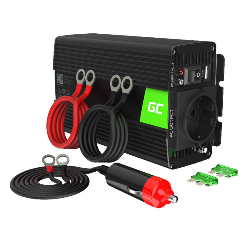 Voltage converter Green Cell Inwerter 12V / 230V 500W/1000W (pure sine wave)_1